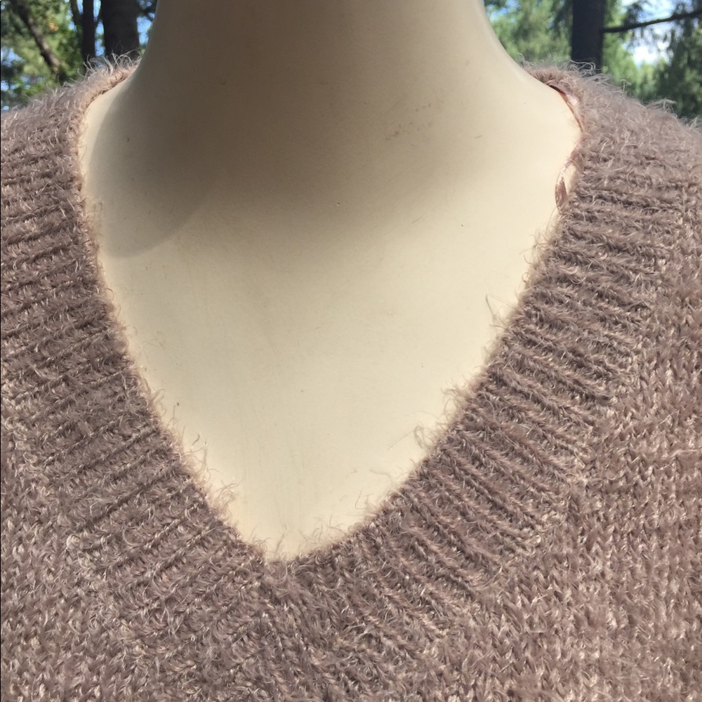 Ambiance mocha tan fuzzy tunic style cozy  fuzzy  pullover sweater HP 25x2 - Picture 2 of 11